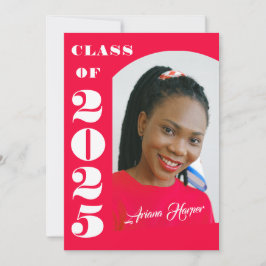 Trendy Chic Script Pink Class of 2025 Abschluss Ankündigung