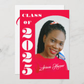 Trendy Chic Script Pink Graduation Party Einladung (Vorne/Hinten)