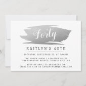 Trendy & Chic Silver Foil Ladys Birthday Einladung (Vorderseite)
