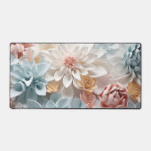 Trendy Chic Soft Light Pastel 3D Blume Schreibtischunterlage (Vorderseite)