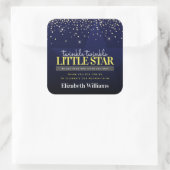 Trendy Chic Twinkle Little Star Baby Dusche Quadratischer Aufkleber (Tasche)
