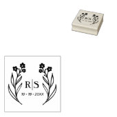 Trendy Chic Wedding Wildblumen Initials Monogram Gummistempel (Stempel)