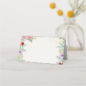 Trendy Chic Wildblumen Floral Wedding Empfang Platzkarte (Rückseite)