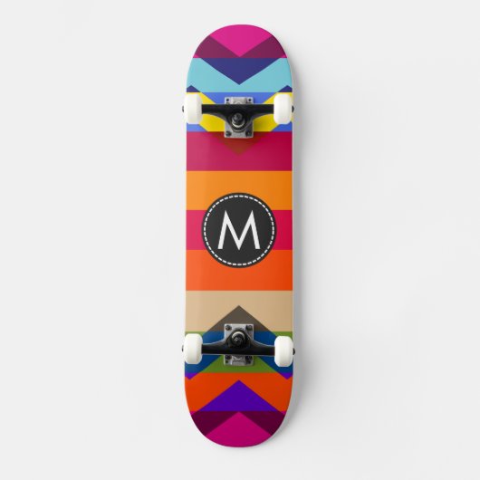 Trendy Chic Zickzack Stripes Muster #2 Skateboard (Vorderseite)