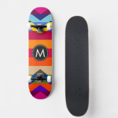 Trendy Chic Zickzack Stripes Muster #2 Skateboard (Vorne)