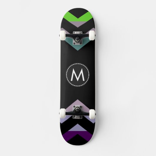 Trendy Chic Zickzack Stripes Muster #7 Skateboard (Vorderseite)