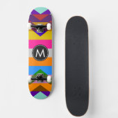 Trendy Chic Zickzack Stripes Muster Skateboard (Vorne)