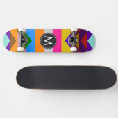 Trendy Chic Zickzack Stripes Muster Skateboard (Horizontal)