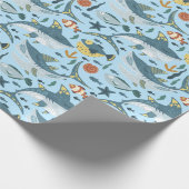 Trendy Children Cute Shark Under The Sea Pattern Geschenkpapier (Ecke)
