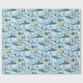 Trendy Children Niedlich Shark under Sea Pattern Geschenkpapier (Flach)