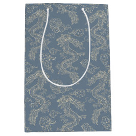 Trendy Chinoiserie Lunar Celebrations Dragon Gold Mittlere Geschenktüte