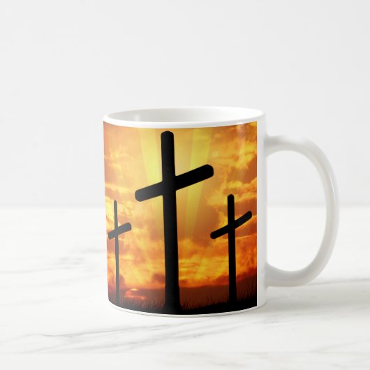 TRENDY CHRISTLICH BIBLE VERSE SUNSET CROSS KAFFEETASSE (Rechts)
