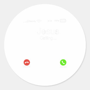 Trendy Christlich Graphic Jesus ruft Runder Aufkleber