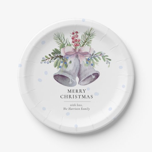 Trendy Christmas Bell Party Elegant Holidays Pappteller (Vorderseite)