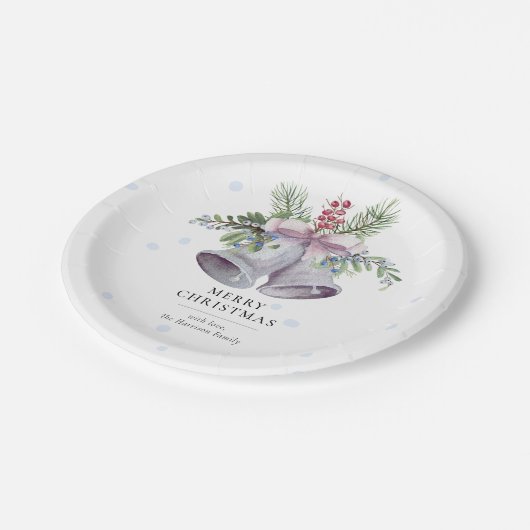 Trendy Christmas Bell Party Elegant Holidays Pappteller (Schrägansicht)