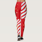 Trendy Christmas Candy Cane Red Stripes Leggings (Rückseite)