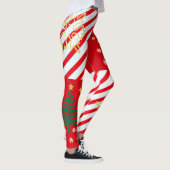 Trendy Christmas Candy Cane Red Stripes Leggings (Rechts)