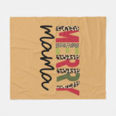 Trendy Christmas Color Block Leopard Merry Mama Fleecedecke (Vorderseite (Horizontal))