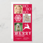 Trendy Christmas Foto Card Feiertagskarte (Vorne/Hinten)