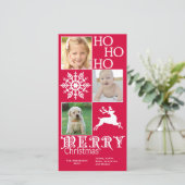 Trendy Christmas Foto Card Feiertagskarte (Stehend Vorderseite)
