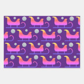 Trendy Christmas Girly Hot Pink Sleigh Glitzer Geschenkpapier Set (Vorderseite)