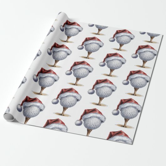 Trendy Christmas Golf Ball Tee With Santa Hat Geschenkpapier (Ungerollt)