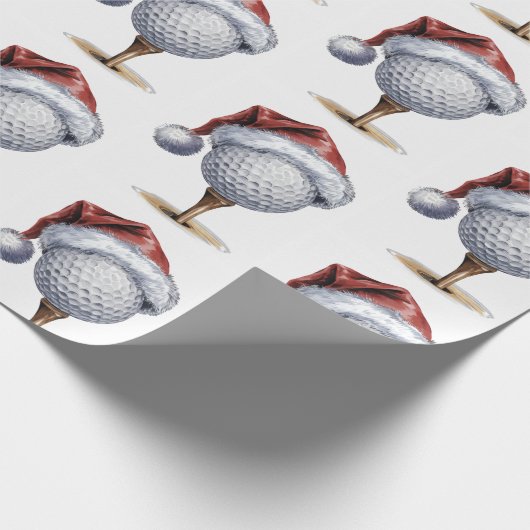 Trendy Christmas Golf Ball Tee With Santa Hat Geschenkpapier (Ecke)