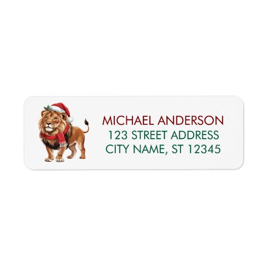Trendy Christmas King Lion Santa Return Address (Vorne)