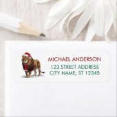 Trendy Christmas King Lion Santa Return Address (Insitu)