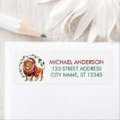 Trendy Christmas King Lion Santa Return Address (Insitu)