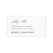 Trendy Christmas Moderne stilvolle Grün und Weiß Adressaufkleber (Vorne)