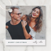 Trendy Christmas | Modernes, stilvolles Couple-Fot Geschenkanhänger (Vorderseite)