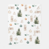 Trendy Christmas Pattern | Wasserfarbe Fleecedecke (Vorderseite)