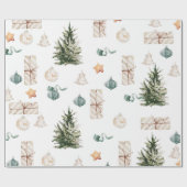 Trendy Christmas Pattern | Wasserfarbe Geschenkpapier (Flach)