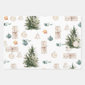 Trendy Christmas Pattern | Wasserfarbe Geschenkpapier Set (Vorderseite)