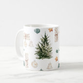 Trendy Christmas Pattern | Wasserfarbe Kaffeetasse (Vorderseite Links)