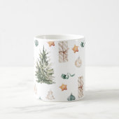 Trendy Christmas Pattern | Wasserfarbe Kaffeetasse (Mittel)