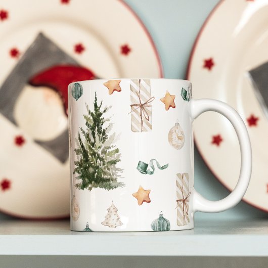 Trendy Christmas Pattern | Wasserfarbe Kaffeetasse