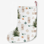 Trendy Christmas Pattern | Wasserfarbe Kleiner Weihnachtsstrumpf (Rückseite)