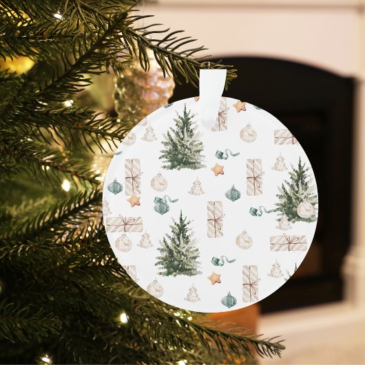 Trendy Christmas Pattern | Wasserfarbe Ornament