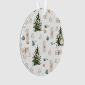 Trendy Christmas Pattern | Wasserfarbe Ornament (Vorderseite)