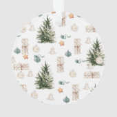 Trendy Christmas Pattern | Wasserfarbe Ornament (Rückseite)