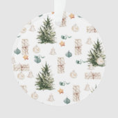 Trendy Christmas Pattern | Wasserfarbe Ornament (Vorderseite)