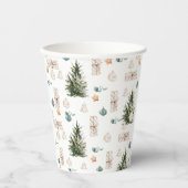 Trendy Christmas Pattern | Wasserfarbe Pappbecher (Vorderseite)
