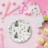 Trendy Christmas Pattern | Wasserfarbe Pappteller (Party)