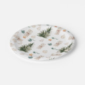 Trendy Christmas Pattern | Wasserfarbe Pappteller (Schrägansicht)