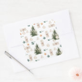 Trendy Christmas Pattern | Wasserfarbe Quadratischer Aufkleber (Umschlag)