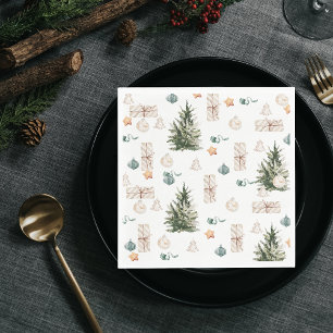 Trendy Christmas Pattern Wasserfarbe Serviette