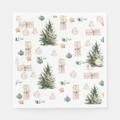 Trendy Christmas Pattern | Wasserfarbe Serviette (Vorderseite)