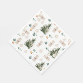 Trendy Christmas Pattern | Wasserfarbe Serviette (Ecke)